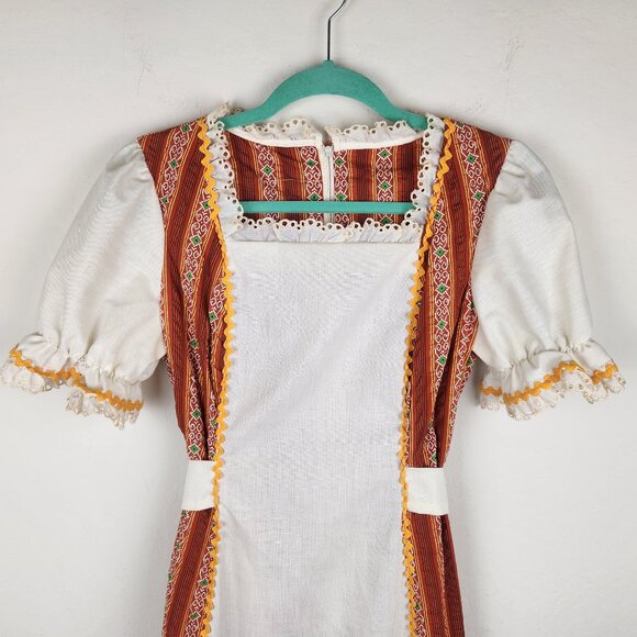 Vintage 70s Prairie Boho Striped Maxi Dress size S? - Picture 4 of 12